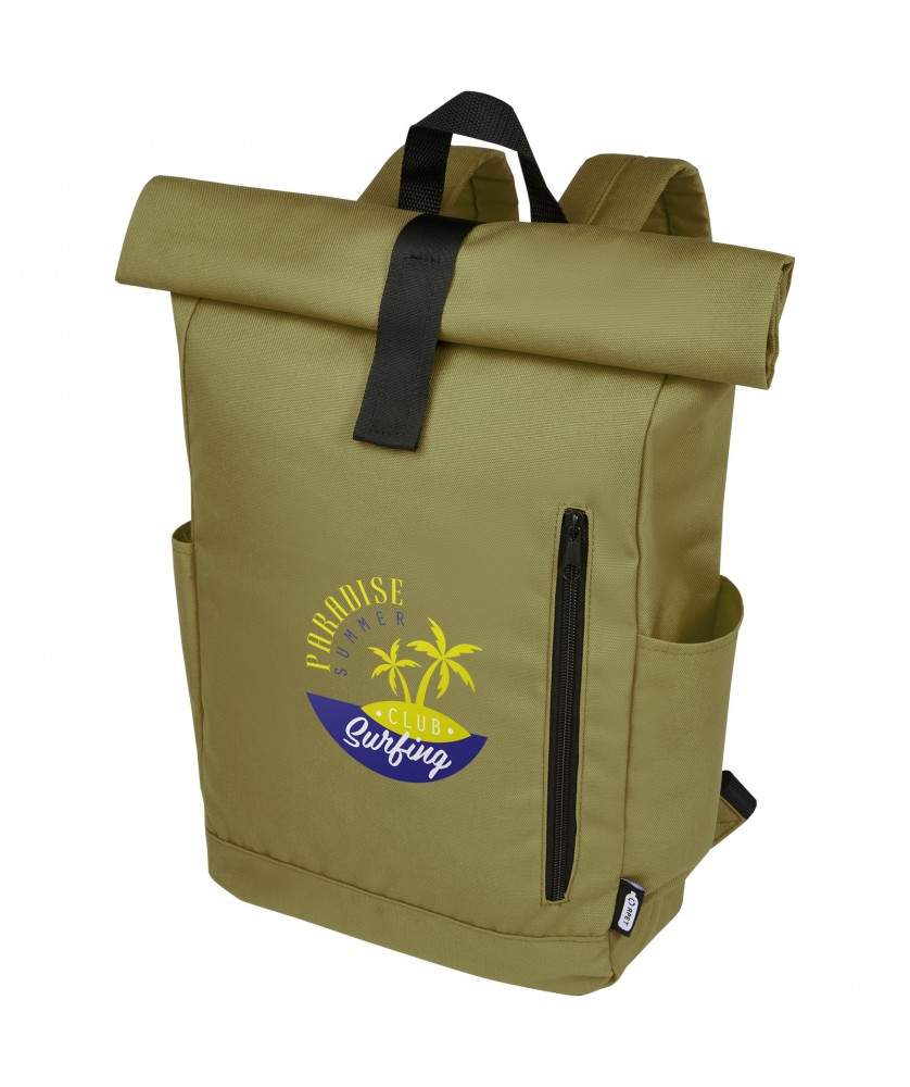 Sacs à dos - Sac à dos Byron de 18 L en RPET GRS 15,6" avec dessus enroulable | PRINTECOM