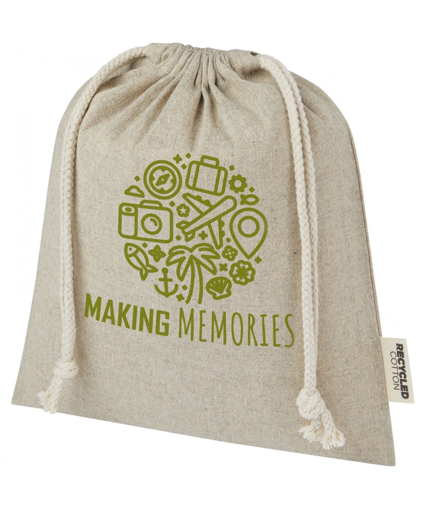 Sacs à dos - Sac cadeau moyen Pheebs en coton recyclé GRS 150 g/m² de 1,5 L | PRINTECOM
