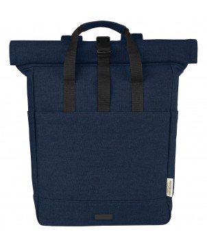 Sacs à dos - Sac à dos pour ordinateur portable Joey de 15 L en toile recyclée GRS 15 pouces avec dessus enroulable | PRINTECOM