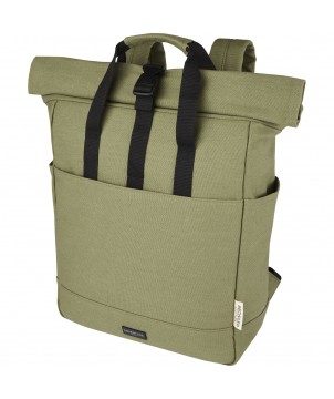 Sacs à dos - Sac à dos pour ordinateur portable Joey de 15 L en toile recyclée GRS 15 pouces avec dessus enroulable | PRINTECOM
