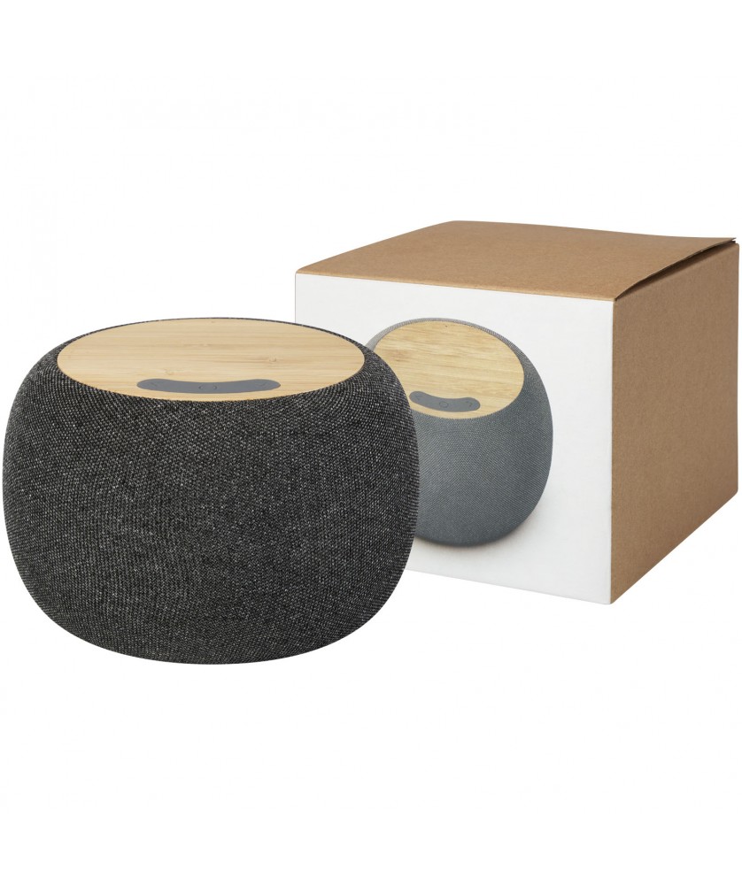 Audio et Vidéo - Haut-parleur Bluetooth® et tapis de charge sans fil Ecofiber en bamboo/RPET | PRINTECOM