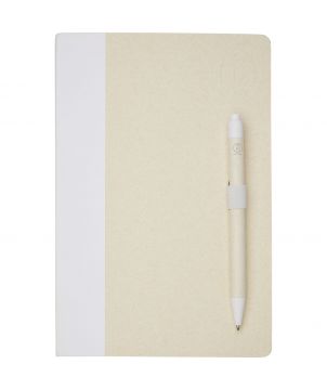 Ensemble carnet + stylo Dairy Dream A5 en briques de lait recyclées personnalisé Carnets publicitaire
