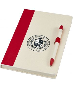 Ensemble carnet de notes format A5 et stylo bille, à partir de briques de lait recyclées, Dairy Dream Carnets publicitaire