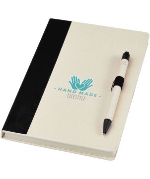 Ensemble carnet + stylo Dairy Dream A5 en briques de lait recyclées personnalisé Carnets publicitaire