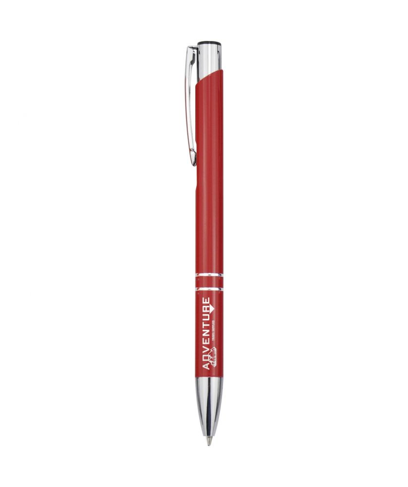 Stylo bille Moneta en aluminium recyclé personnalisé (encre noire) Stylos publicitaire