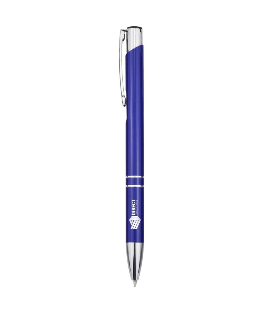 Stylo bille Moneta en aluminium recyclé personnalisé (encre noire) Stylos publicitaire