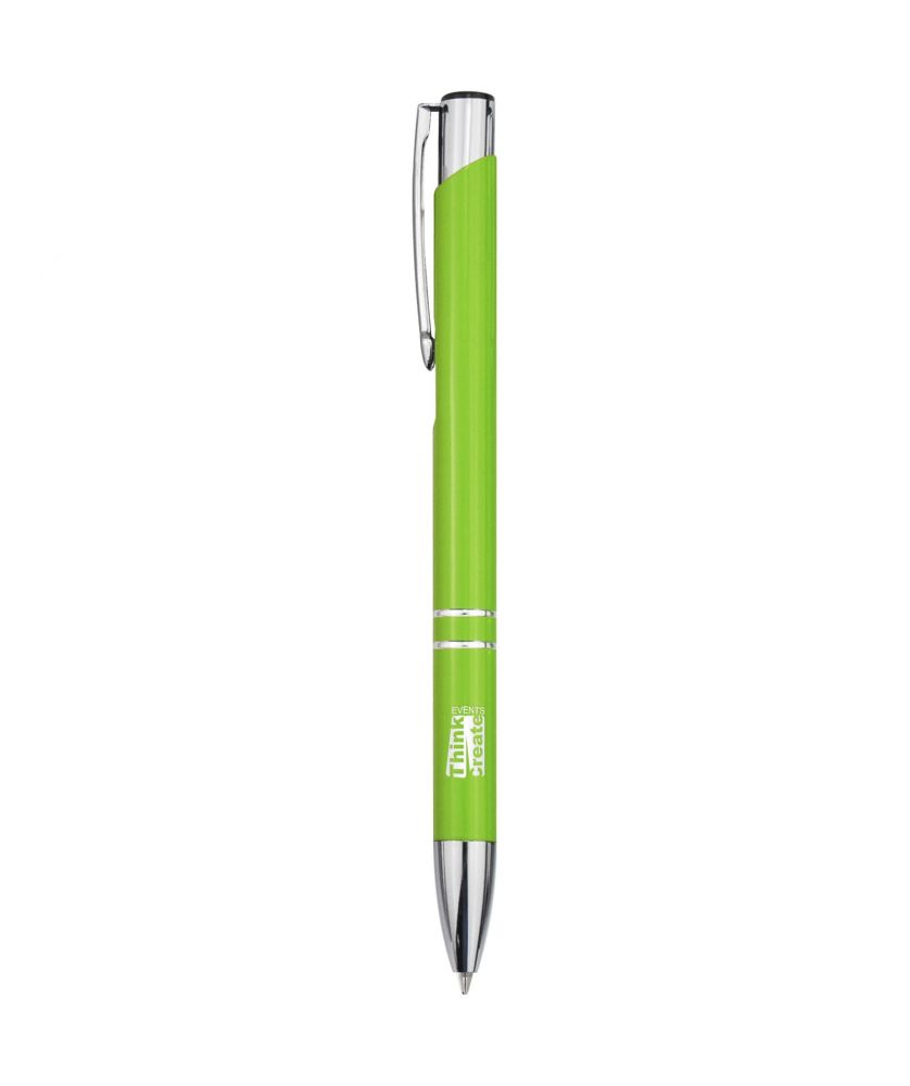 Stylo bille Moneta en aluminium recyclé personnalisé (encre noire) Stylos publicitaire