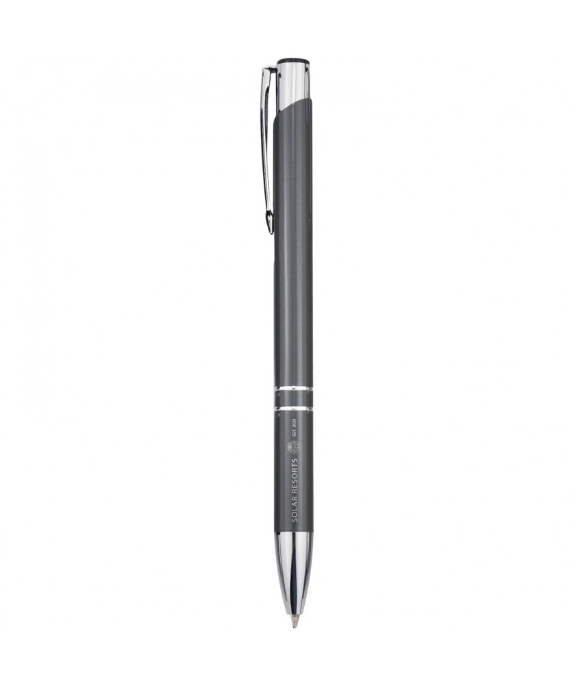 Stylos - Stylo bille en aluminium recyclé Moneta (encre noire) | PRINTECOM
