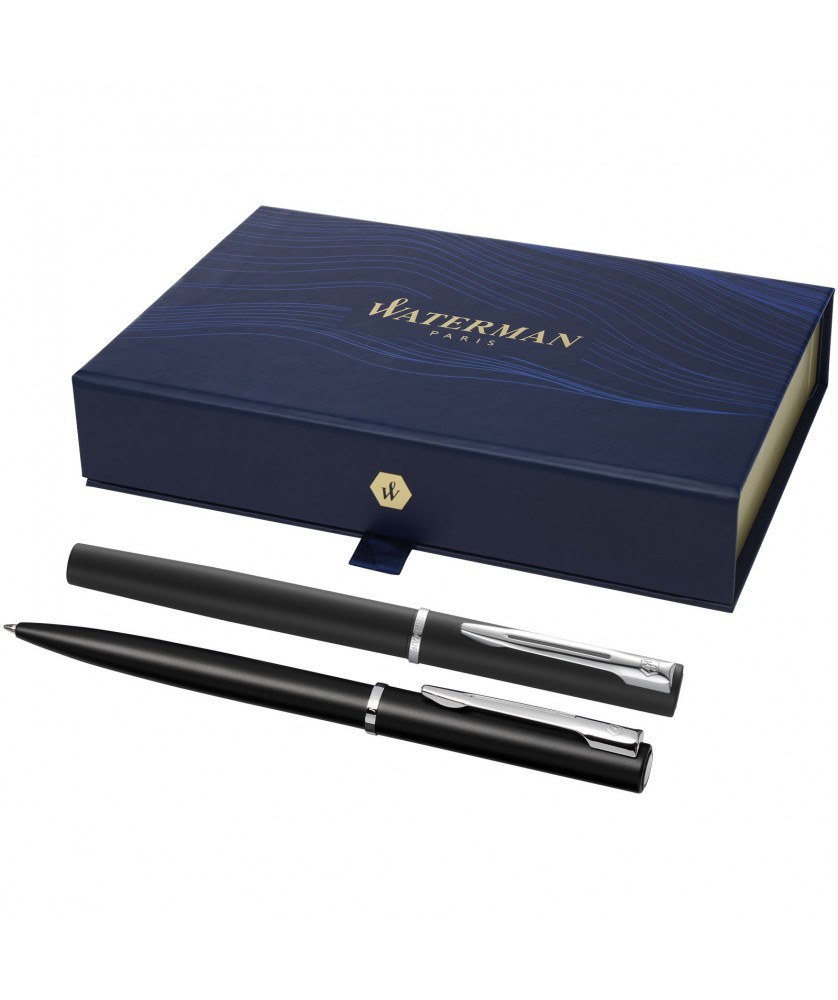 Stylos - Parure de stylos bille et roller Allure (encre noire) | PRINTECOM