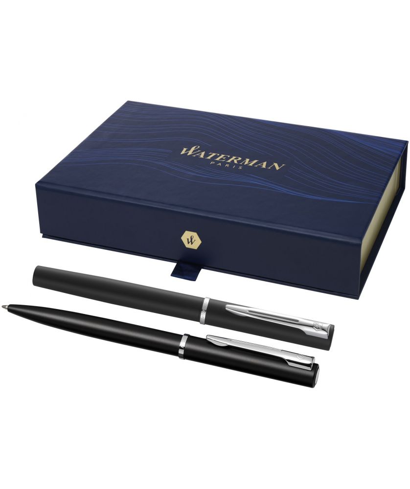 Parure de stylos bille et roller Waterman Allure (encre noire) Stylos publicitaire