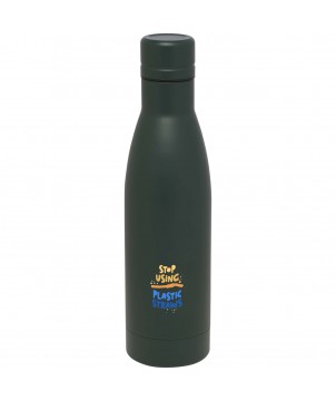 Bouteilles isothermes - Bouteille isotherme Vasa en acier inoxydable recyclé certifié RCS de 500 ml avec isolation par le vide et couche de cuivre | PRINTECOM
