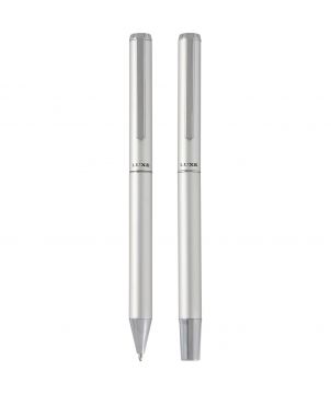 Parure de stylos Lucetto en aluminium recyclé personnalisée (encre noire) Stylos publicitaire