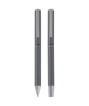 Parure de stylos Lucetto en aluminium recyclé personnalisée (encre noire) Stylos publicitaire