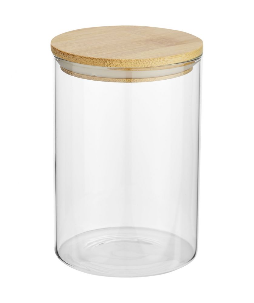 Récipient alimentaire en verre 550 ml couvercle bambou personnalisé Boley Vaisselle publicitaire