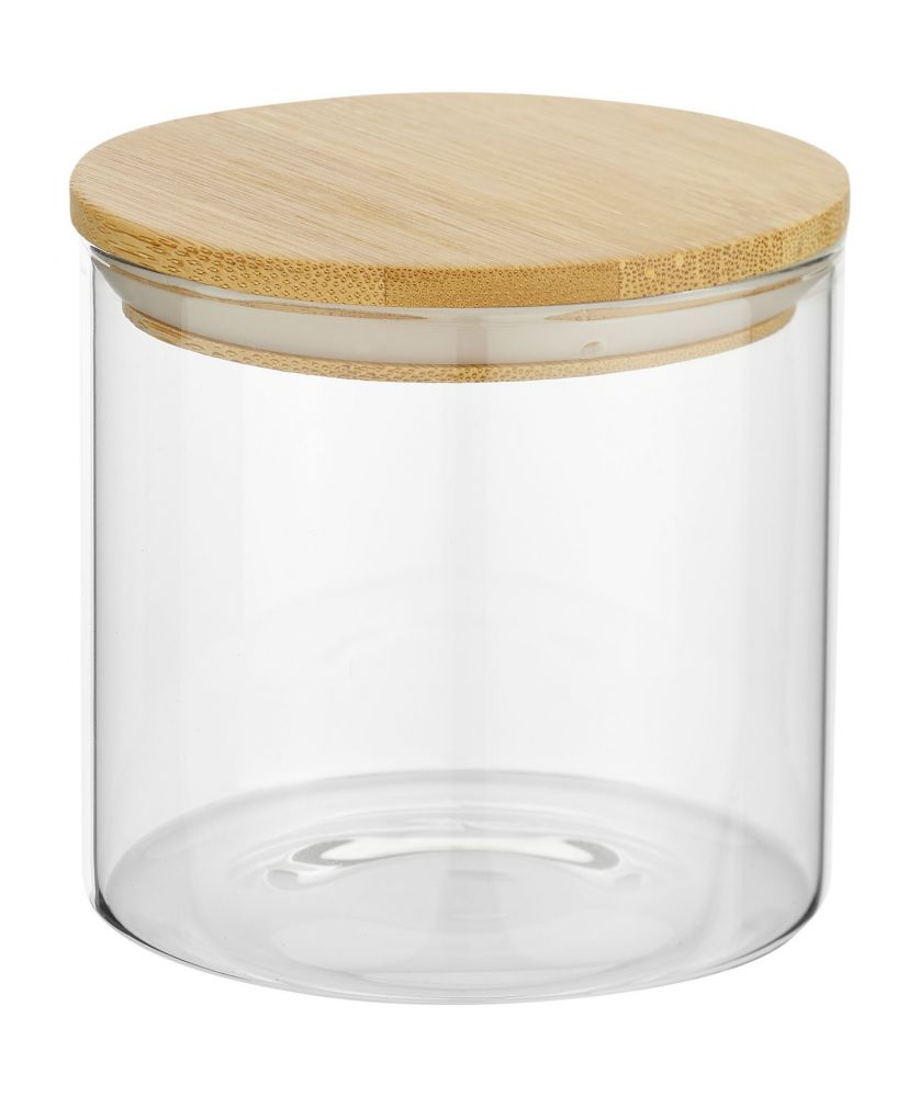 Récipient alimentaire en verre 320 ml couvercle bambou personnalisé Boley Vaisselle publicitaire