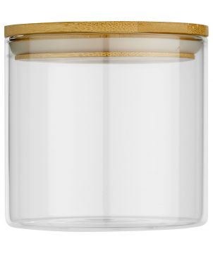 Récipient alimentaire en verre 320 ml couvercle bambou personnalisé Boley Vaisselle publicitaire