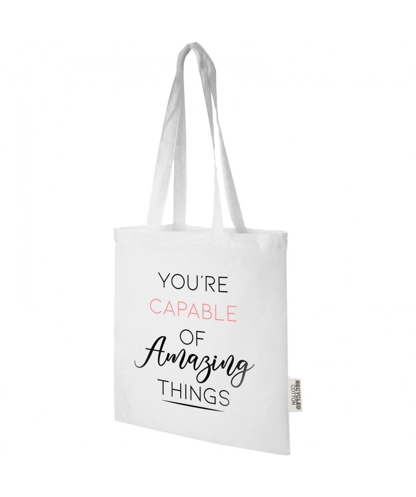 Sacs Shopping et Tote Bags - Sac shopping Madras en coton certifié GRS de 140 g/m2 de 7 L | PRINTECOM