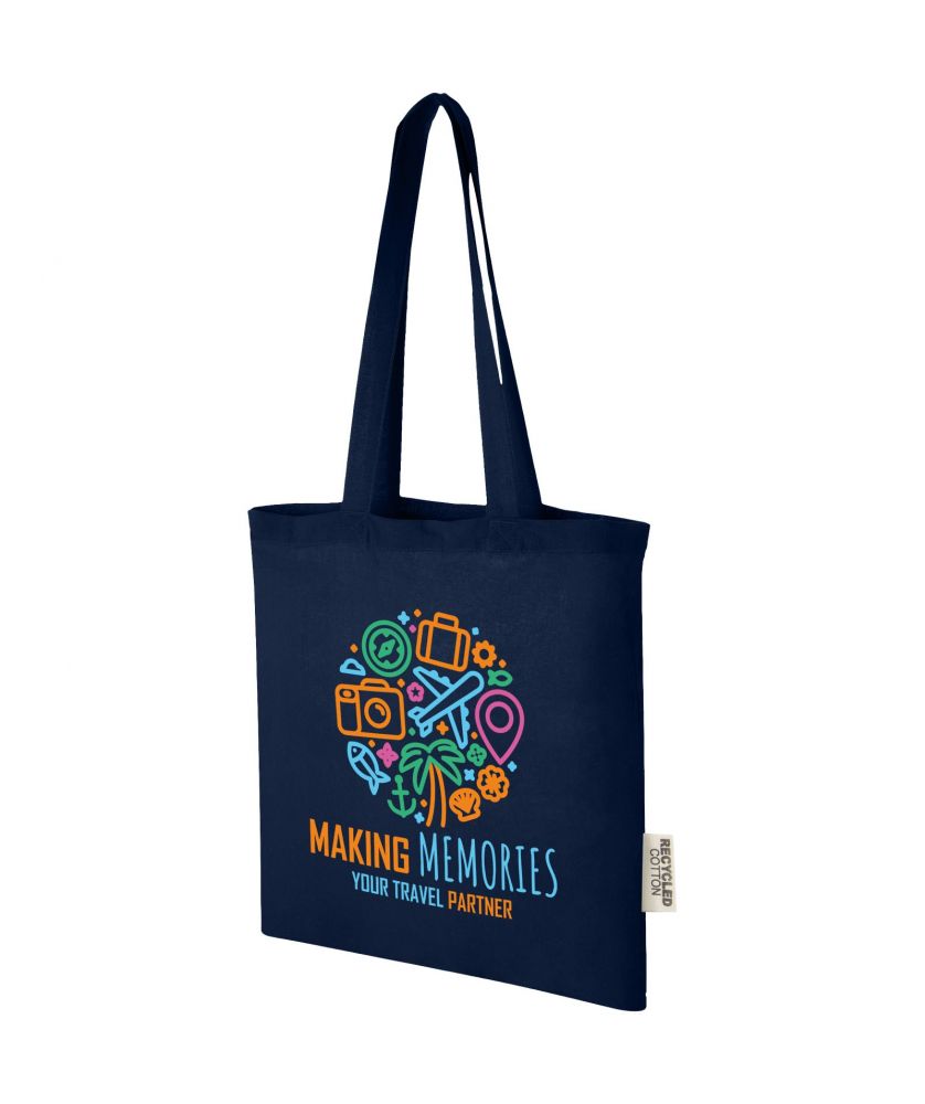 Tote bag coton recyclé GRS personnalisé 140 g 7 L Madras