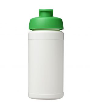 Bouteille de sport personnalisée recyclée 500 ml Baseline couvercle rabattable Gourdes de sport publicitaire