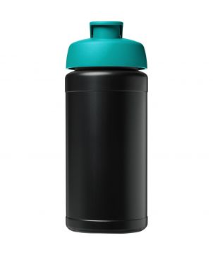 Bouteille de sport personnalisée recyclée 500 ml Baseline couvercle rabattable Gourdes de sport publicitaire
