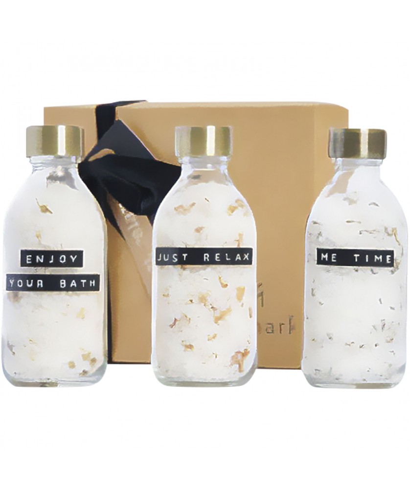 Accessoires de salle de bain - Coffret cadeau avec sel de bain WELLmark Just Relax avec 3 pièces de 200 ml | PRINTECOM