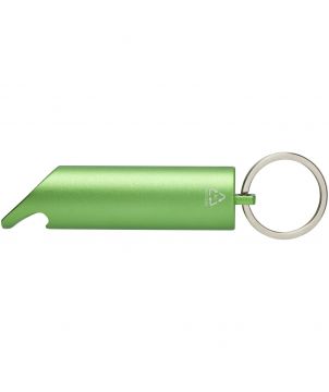 Porte-clés lampe LED et ouvre-bouteille en aluminium recyclé personnalisé Flare Porte-clés publicitaire