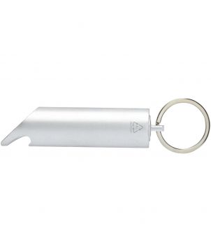 Porte-clés lampe LED et ouvre-bouteille en aluminium recyclé personnalisé Flare Porte-clés publicitaire