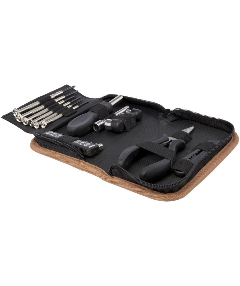 Ensemble d'outils 24 pièces en plastique recyclé avec pochette liège personnalisé Spike Outils publicitaire