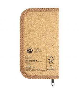 Ensemble d'outils 24 pièces en plastique recyclé avec pochette liège personnalisé Spike Outils publicitaire