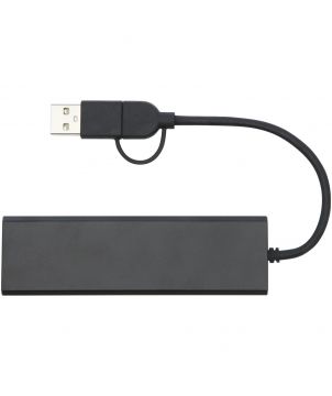 Hub USB en aluminium recyclé personnalisé Rise Accessoires informatiques publicitaire