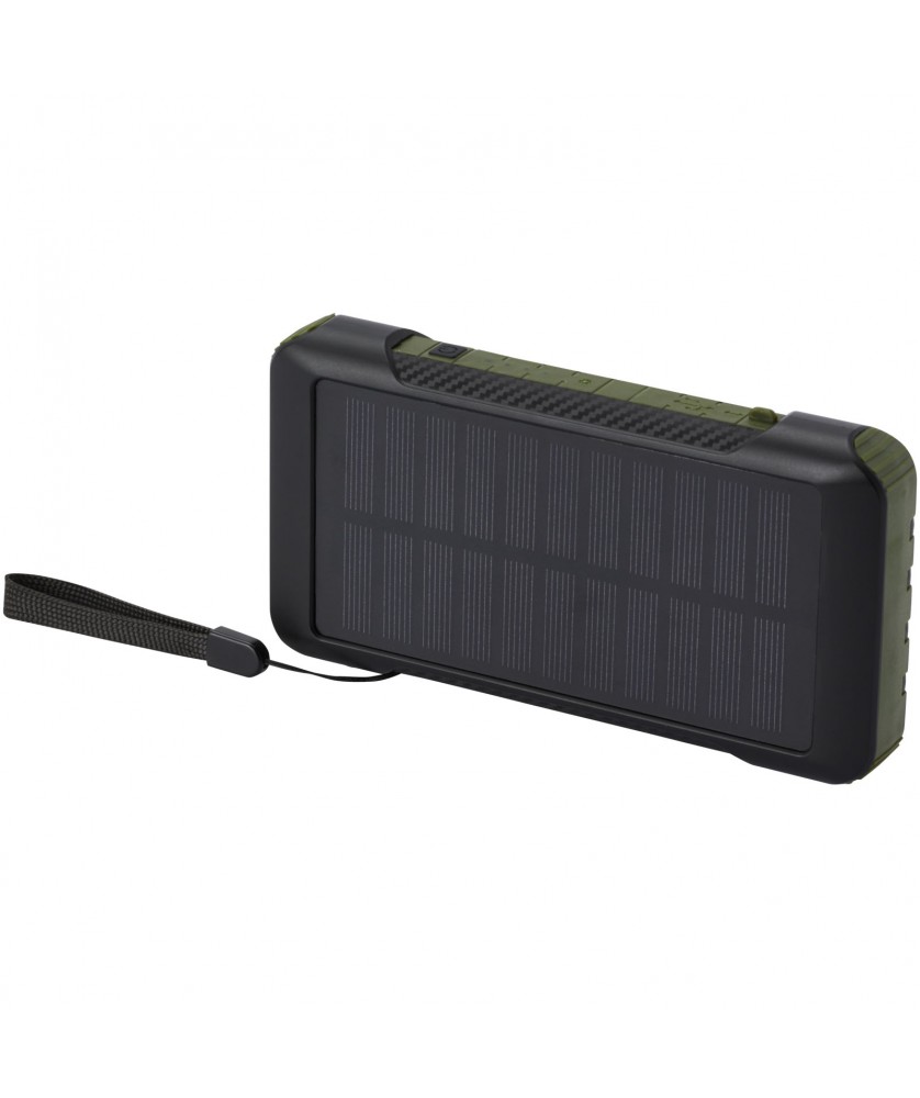Chargeurs et Batteries - Batterie de secours Soldy solaire à dynamo en plastique recyclé RCS de 10 000 mAh | PRINTECOM