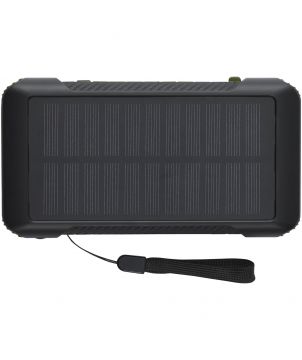 Batterie externe solaire à dynamo 10 000 mAh en plastique recyclé personnalisée Soldy Chargeurs et Batteries publicitaire
