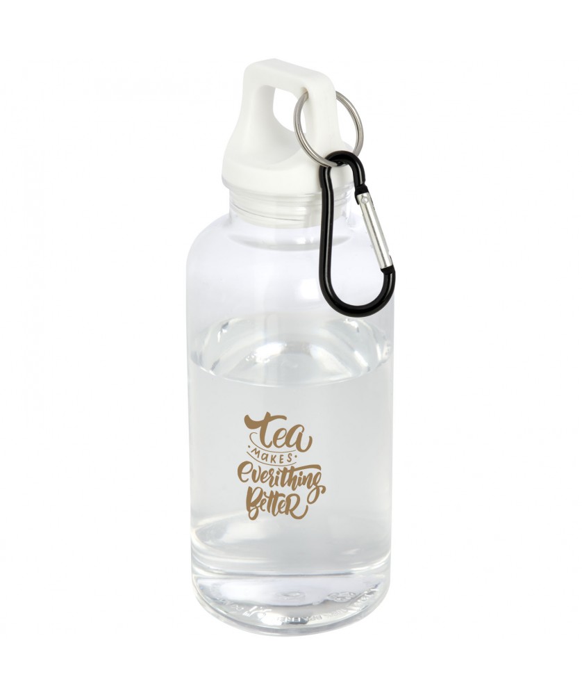 Bouteilles et gourdes - Bouteille d'eau Oregon de 400 ml en plastique recyclé avec mousqueton | PRINTECOM