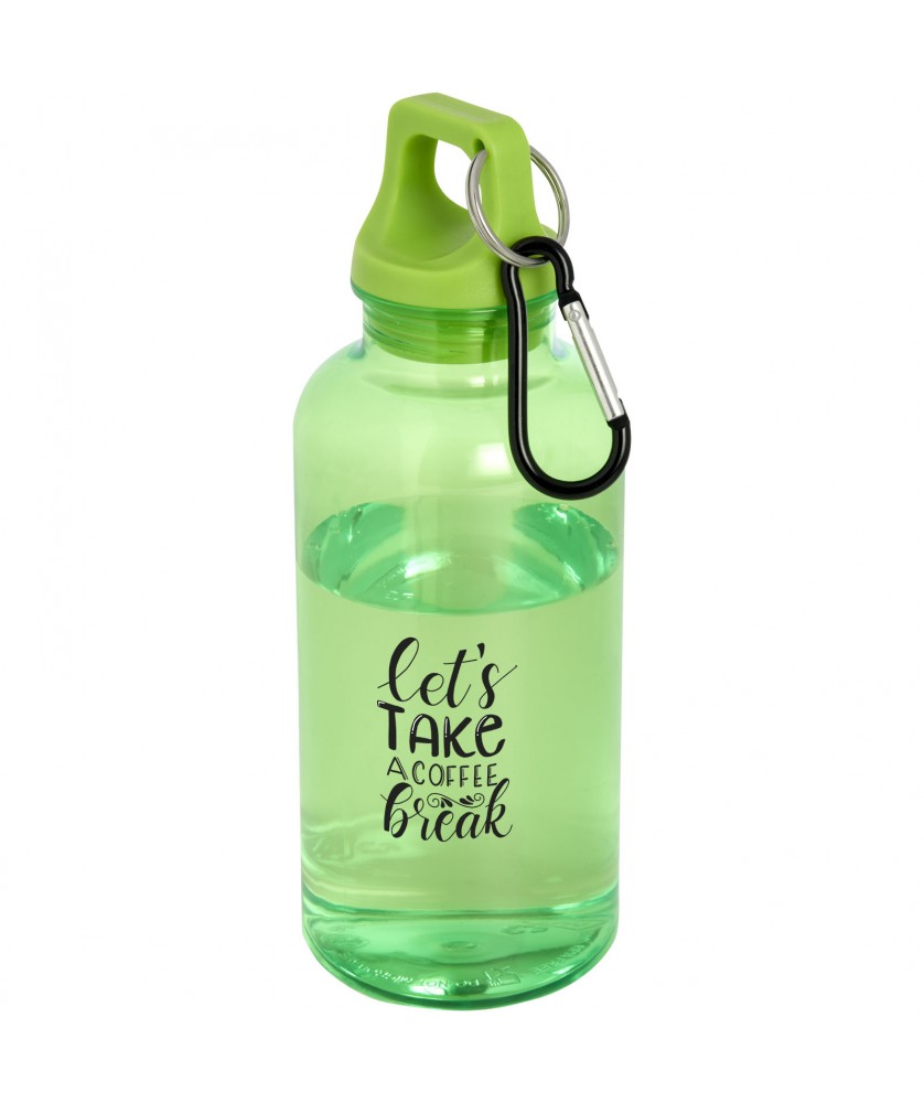 Bouteilles et gourdes - Bouteille d'eau Oregon de 400 ml en plastique recyclé avec mousqueton | PRINTECOM