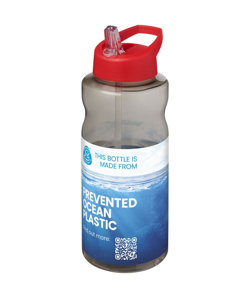 Bouteille de sport personnalisée recyclée océan 1 L H2O Active Eco Big Base verseur Gourdes de sport publicitaire