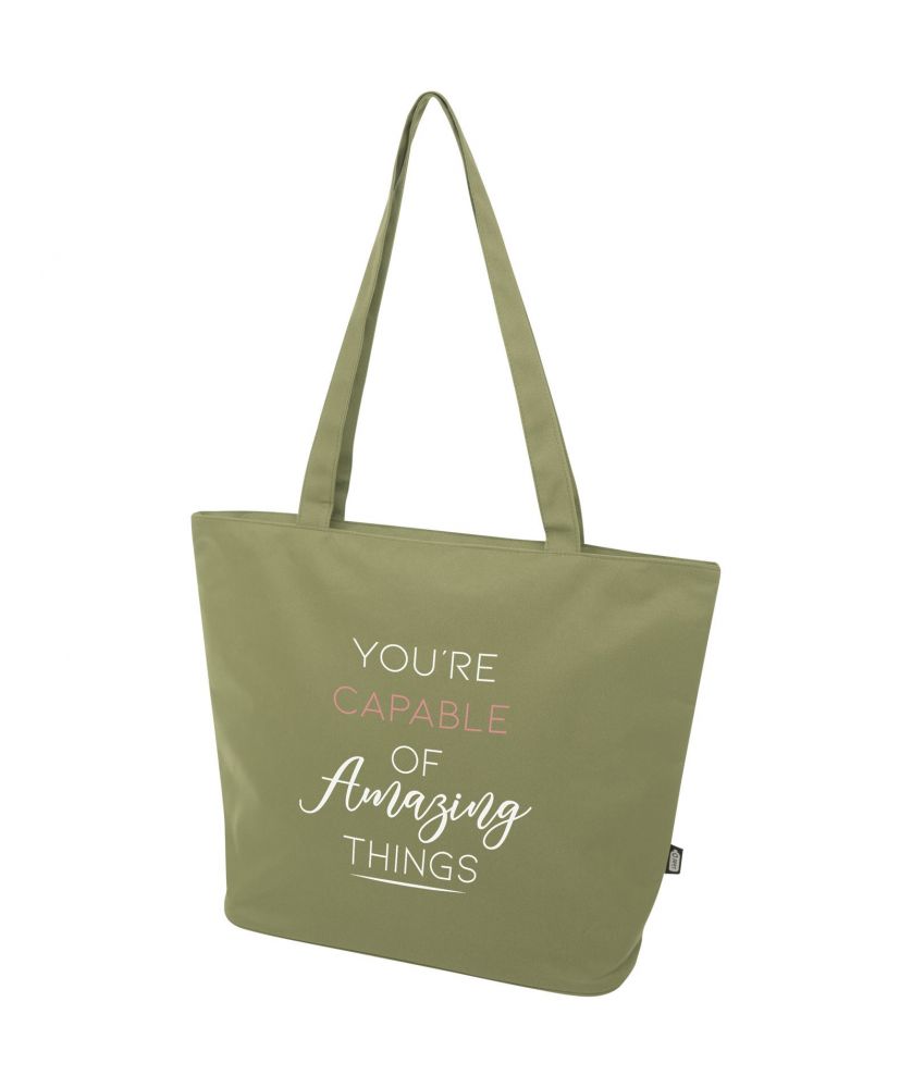 Sac shopping recyclé GRS personnalisé zippé 20 L Panama