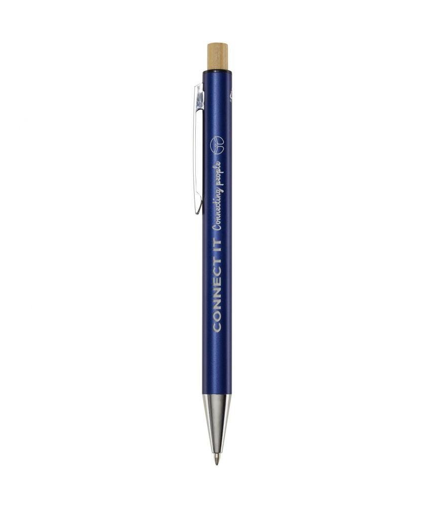 Stylo bille Cyrus en aluminium recyclé personnalisé (encre bleue) Stylos publicitaire