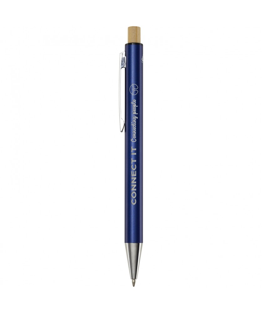 Stylos - Stylo bille en aluminium recyclé Cyrus (encre bleue) | PRINTECOM