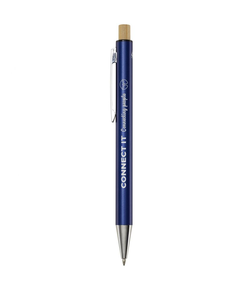 Stylo bille Cyrus en aluminium recyclé personnalisé (encre noire) Stylos publicitaire