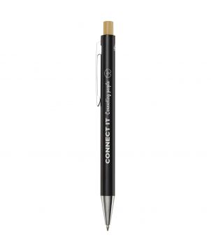 Stylo bille Cyrus en aluminium recyclé personnalisé (encre noire) Stylos publicitaire