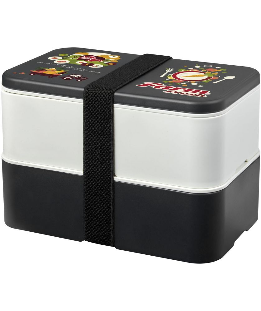 Boîte repas recyclée 700+700 ml deux blocs personnalisée MIYO Renew