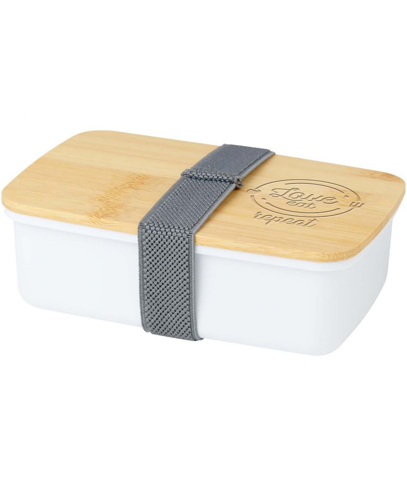 Boîte repas en plastique recyclé 500 ml personnalisée Mangi Vaisselle publicitaire
