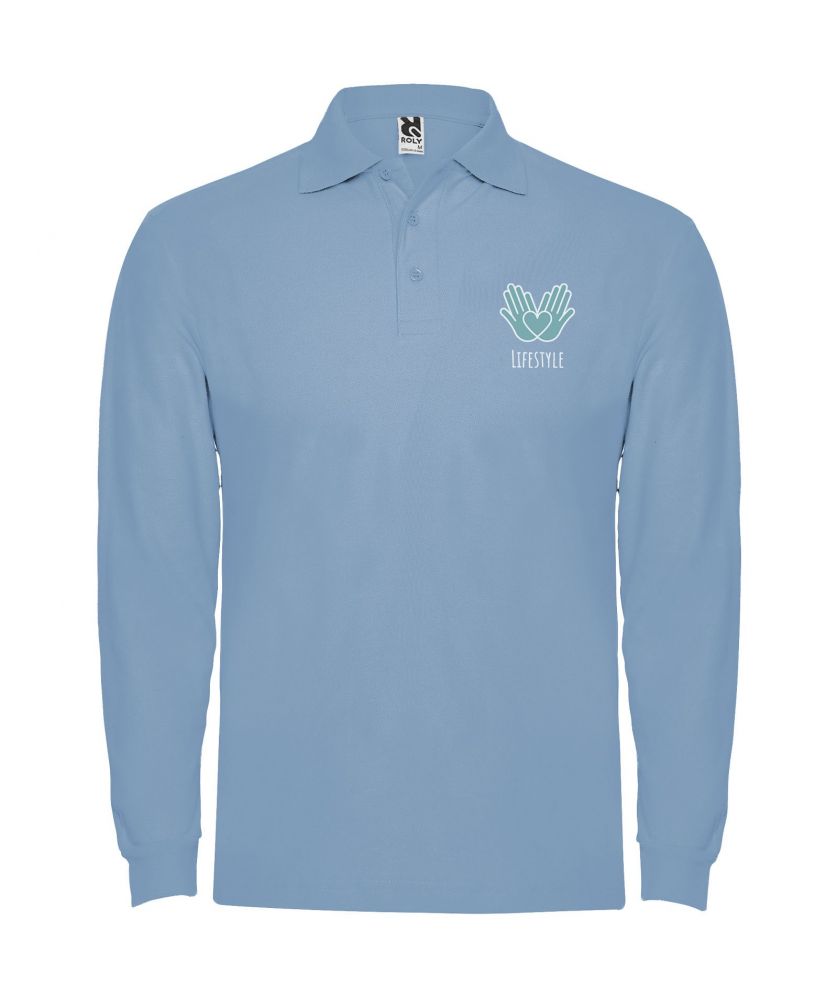 Polo homme personnalisé manches longues Estrella Textiles mode publicitaire