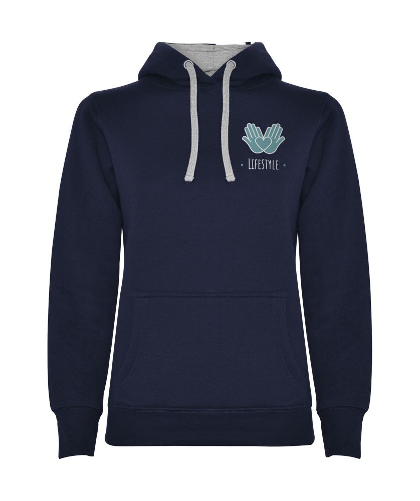 Sweat à capuche femme personnalisé bicolore Urban Textiles mode publicitaire