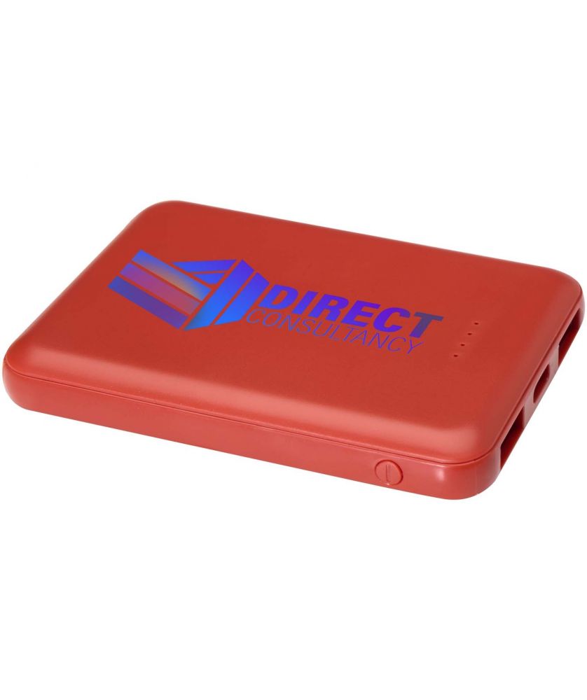 Batterie externe USB-C 5 000 mAh en plastique recyclé personnalisée Asama Chargeurs et Batteries publicitaire