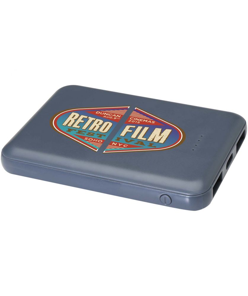 Batterie externe USB-C 5 000 mAh en plastique recyclé personnalisée Asama Chargeurs et Batteries publicitaire
