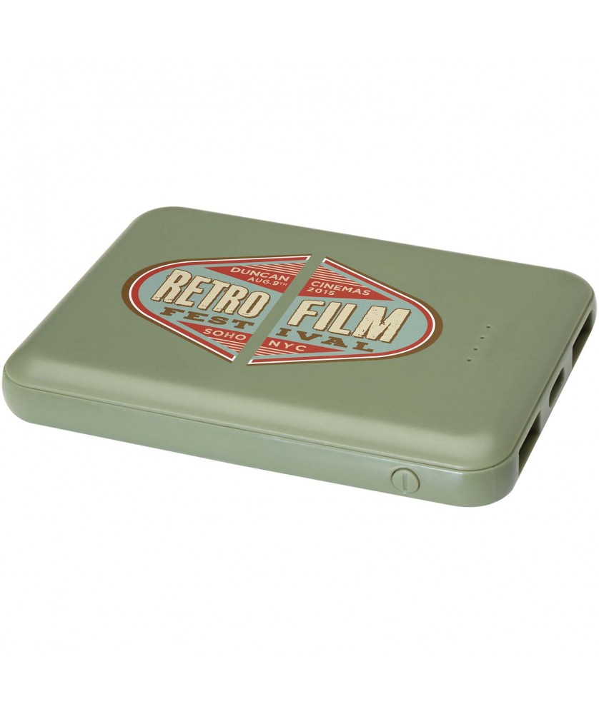 Chargeurs et Batteries - Batterie de secours en plastique recyclé Asama type-C de 5 000 mAh | PRINTECOM