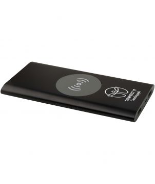 Batterie externe sans fil USB-C 8 000 mAh en aluminium recyclé personnalisée Juice Chargeurs et Batteries publicitaire
