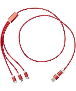 Câble de charge 5 en 1 en aluminium recyclé personnalisé Versatile Accessoires de téléphonie publicitaire