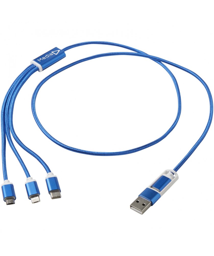 Accessoires de téléphonie - Câble de charge 5-1 Versatile en aluminium recyclé | PRINTECOM